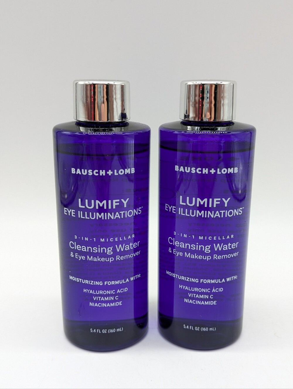 Bausch + Lomb Lumify Eye Illuminator 3-in-1 Micellar Makeup Remover Bundle Of 2